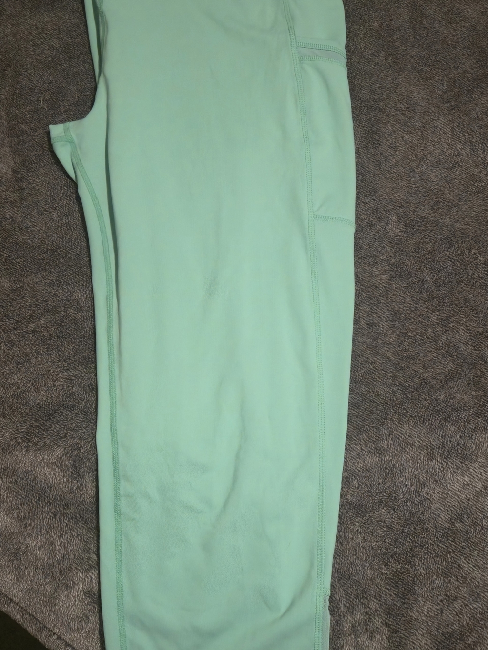 Women's Mint Green High-Rise Leggings with Side Pocket